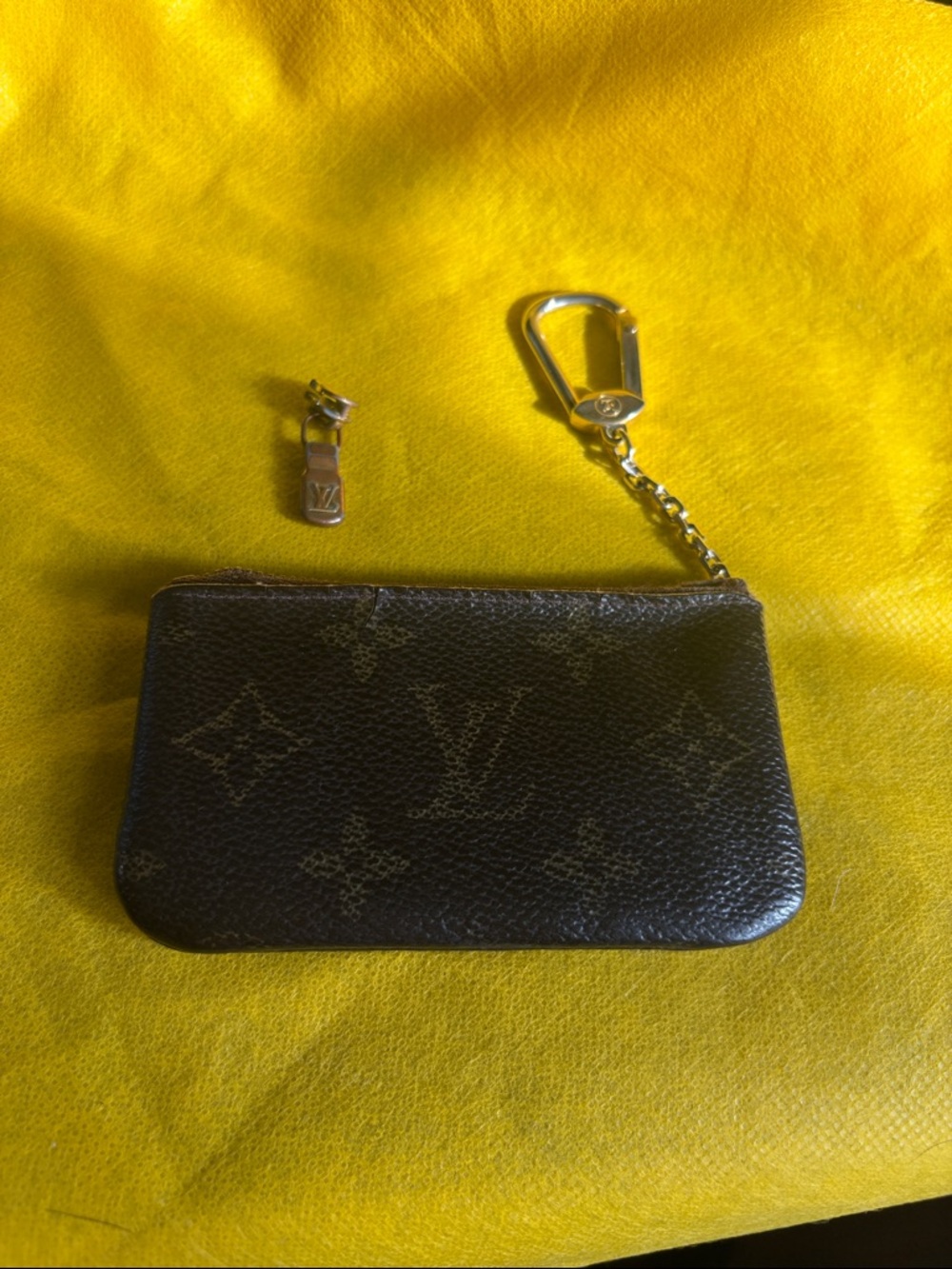 Louis Vuitton vintageMonogram Key & Card Holder in Dark Brown with Gold Hardware